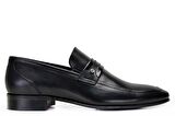 Siyah Klasik Loafer Kösele Ayakkabı -7003-