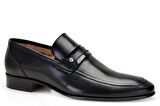 Siyah Klasik Loafer Kösele Ayakkabı -7003-