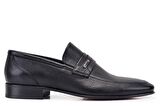 Siyah Klasik Loafer Kösele Erkek Ayakkabı -13923-