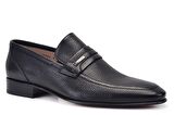 Siyah Klasik Loafer Kösele Erkek Ayakkabı -13923-