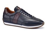 Hakiki Deri Lacivert Sneaker Erkek Ayakkabı -11482-