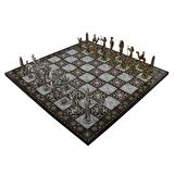 Metal Mısır Satranç Takımı Parlak ve Katlanır Sede
