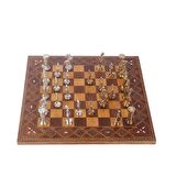 Büyük Boy Metal İngiliz Satranç Takımı Parlak ve E