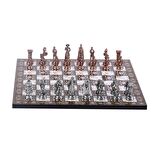 Orta Boy Metal İngiliz Satranç Takımı Antik ve Sed