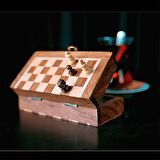 GiftHome Pocket Serisi Büyük Cep Boy Mıknatıslı Kutulu Klasik Satranç Takımı (18X9X4 cm.)