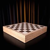 GiftHome Metal MISIR Satranç Takımı Antik ve Rustik Ceviz Desenli MDF Sandıklı Satranç Tahtası (36X36X6 cm.)