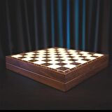 (Sadece Tahta İsteyene) Ceviz Desenli MDF Ahşap Sandıklı Satranç Tahtası (36x36x6 cm)