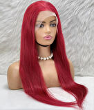 Gerçek Front Lace Tül Peruk - Düz - Kızıl 70-75cm