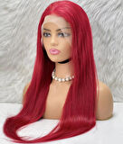 Gerçek Front Lace Tül Peruk - Düz - Kızıl 70-75cm
