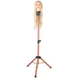 Kuaför Eğitim Mankeni İçin Metal Tripod - Sütlü Kahve + Taşıma Çantası