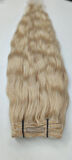 8 Parça 170 gr 65-70 cm Gerçek Saç Çıtçıt Platin Renk