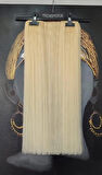 Yarımay + 2 Yan 200 gr 65-70 cm Gerçek Saç Çıtçıt Platin Renk