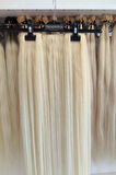 Yarımay + 2 Yan 200 gr 65-70 cm Gerçek Saç Çıtçıt Platin Renk