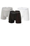 Erdem Karışık Düz Renkli 3'lü Basic Boxer 1491