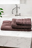 Jakarlı  3'Lü Banyo set havlu takım.