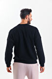 Siyah Parçalı Sweatshirt