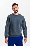 Antrasit Melanj Parçalı Sweatshirt