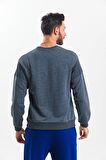 Antrasit Melanj Parçalı Sweatshirt