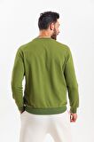 Haki Kanguru Cepli Sweatshirt