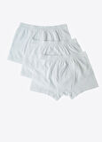 Organik Klasik 3'lü Erkek Çocuk  Boxer Beyaz