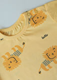 Organik Hello Summer Şort Salopet 2'li Takım Sarı