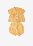 Organik Rita Müslin Topdonlu 2'li Takım Sarı