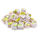 Çifte Kavrulmuş Hindistan Cevizli Fıstıklı Lokum 500 Gr