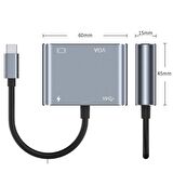 Peeq 4 in 1 Alüminyum Alaşımlı Hdmı Vga Usb 3.0 Pd Macbook Pc Uyumlu Adaptör Çoklayıcı Hub
