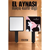 Modacar El Aynası Makyaj Aynası Kuaför Dişçi Güzellik Merkezi Aynası SİYAH