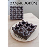 Modacar Kapaklı Zamak Döküm Kare Küllük Metal Kül Tablası - Kafe Küllüğü KAHVE