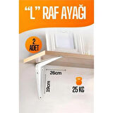 ModaCar L Raf Altı Raf Ayağı 26X19 cm 2 Adet