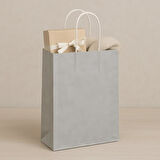 Alsepeteavm  Roll-up Kraft Çanta Gümüş Büyük Boy 31x41cm 25li