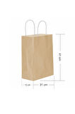 Alsepeteavm  Roll-up Kraft Çanta Naturel Büyük Boy 31x41cm 25li