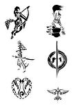 Alsepeteavm Aşk ve Karadelik Geçici Dövme Kalıpları Tattoo Stencil Modelleri