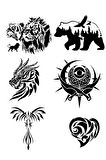 Alsepeteavm Doğa Geçici Dövme Kalıpları Tattoo Stencil Modelleri