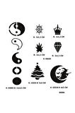 Alsepeteavm Minimal Parmak ve Sırt Serisi Spray Tattoo Geçici Dövme Seti Sprey Dövme Kiti