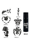 Alsepeteavm Silah Kartal Spray Tattoo Geçici Dövme Seti Dark Sprey Dövme Kiti