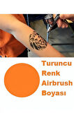 Alsepeteavm Turuncu Renk 50 ML Konsantre Airbrush Geçici Dövme Boyası Paasche