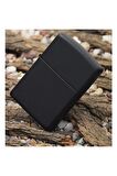 Zippo Siyah Çakmak + Benzin 133 ml + 5 Li Zippo Taşı Süper Set