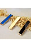Siyah-mavi-gold Alevsiz Şarjlı Usb Kızaklı Çakmak
