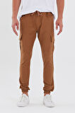 Camel Renk Çift Cep Kargo Spor Pantolon