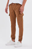Camel Renk Çift Cep Kargo Spor Pantolon