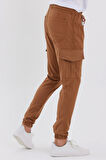 Camel Renk Çift Cep Kargo Spor Pantolon