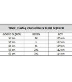 Kısmet Sepeti Kadın Büyük Beden Jean Kumaş Mavi Gömlek Elbise