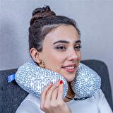 Visco Seyahat Yastığı Araba Uçak Otobüs Taşıt İçi Yolculuk Yastığı Ortopedik Yastık Açık Mavi 31*27*10