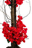 Kırmızı Bahar Dalı 100 Cm 12x12 Metal Saksı