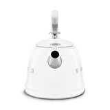50's Style Beyaz Set Üstü Düdüklü Kettle 2.3 Lt