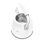 50's Style Beyaz Set Üstü Düdüklü Kettle 2.3 Lt