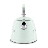 50's Style Pastel Yeşil Set Üstü Düdüklü Kettle 2.3 Lt