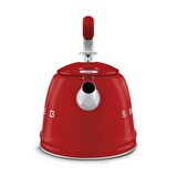 50's Style Kırmızı Set Üstü Düdüklü Kettle 2.3 Lt
